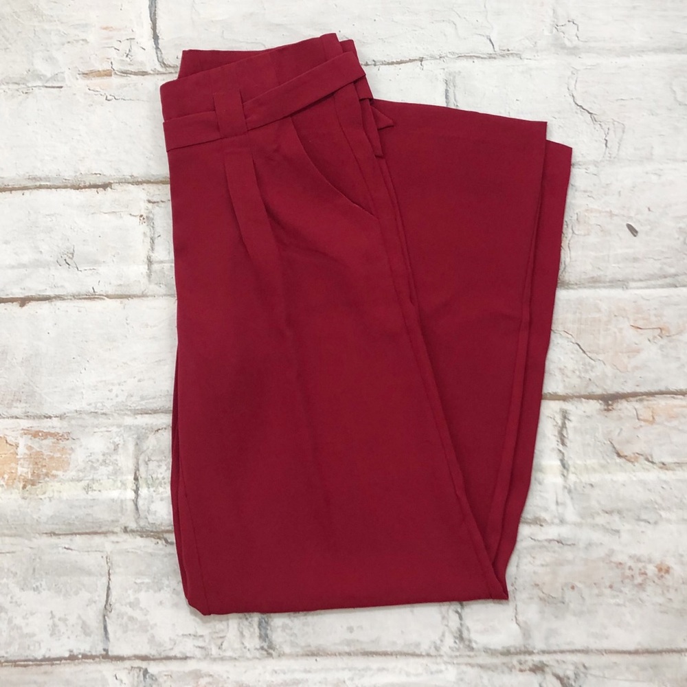 Red Wide Leg Pants - Picture 5 of 6